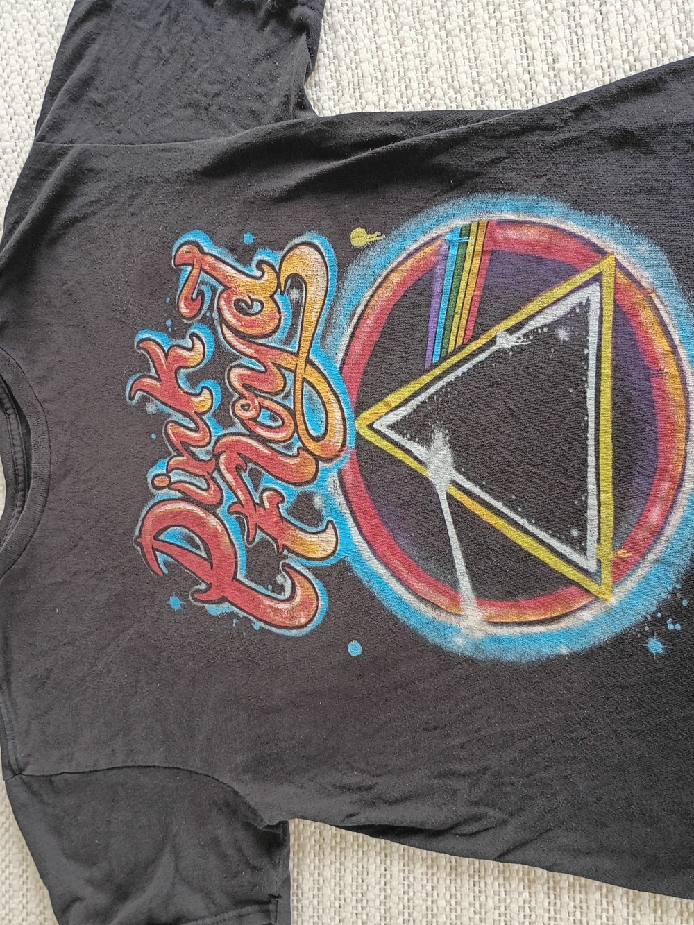Pink Floyd Black Tee with Colorful Prism and Script